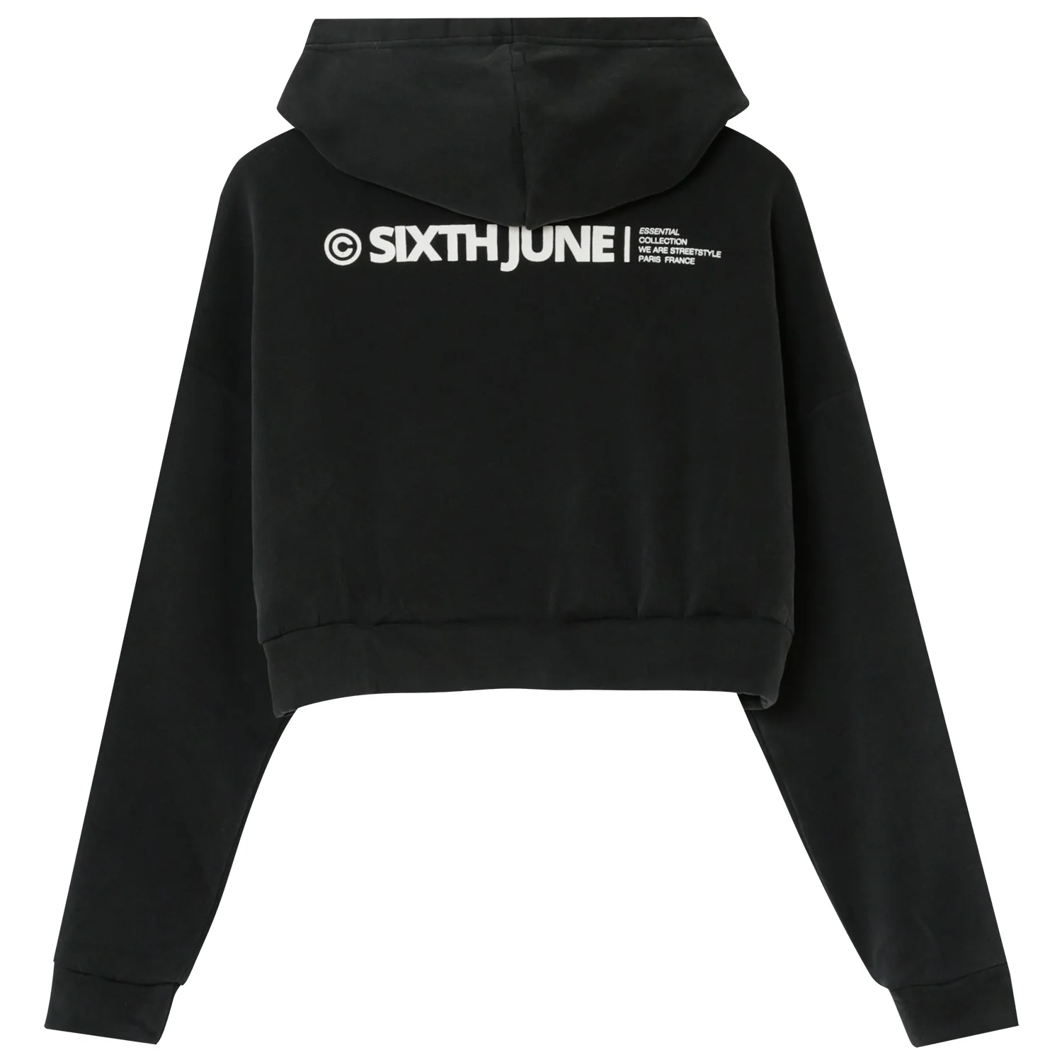 Sweat capuche court logo Noir - Image 6