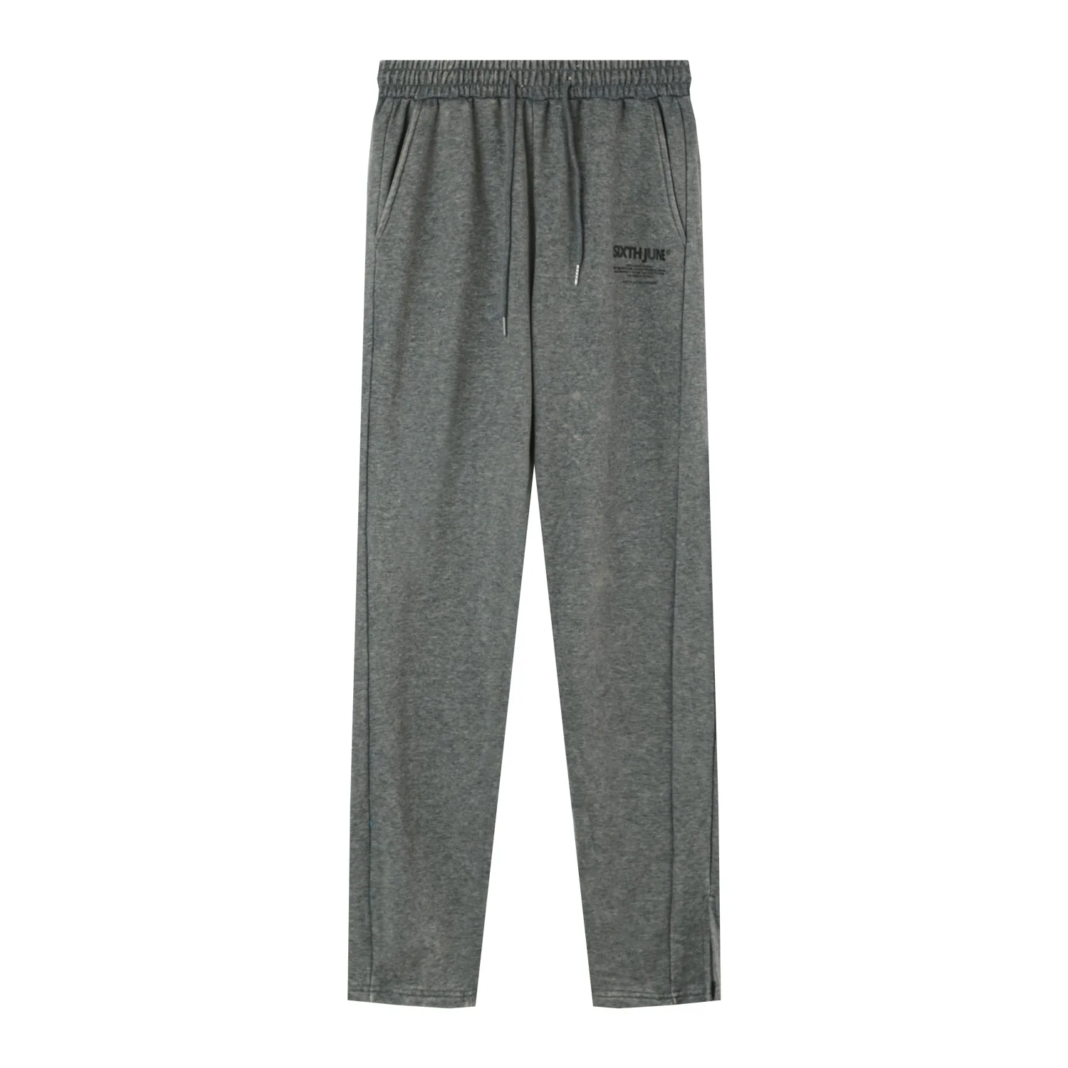 Jogging droit délavé logo Gris foncé - Image 6