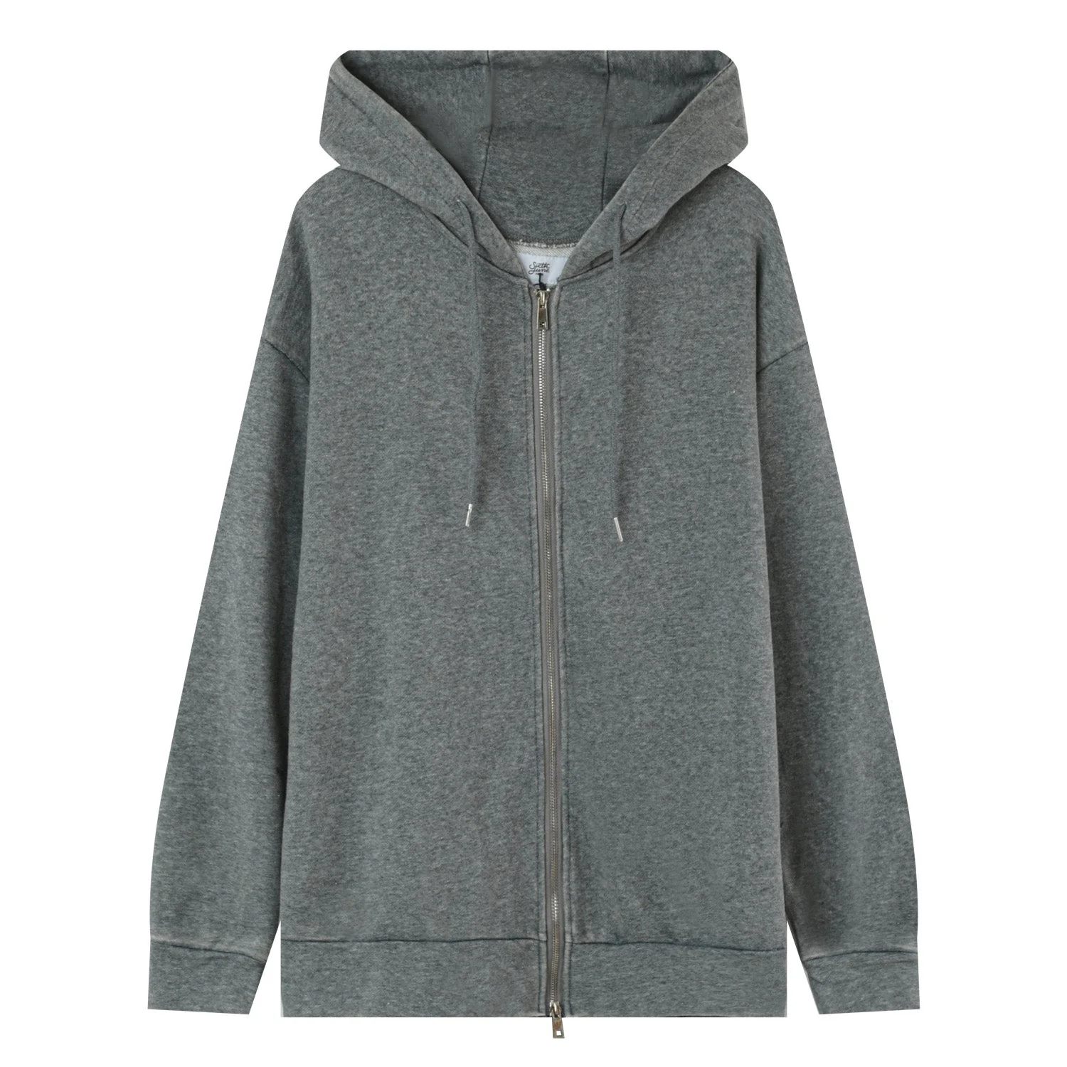 Gilet zippé capuche logo Gris foncé - Image 7