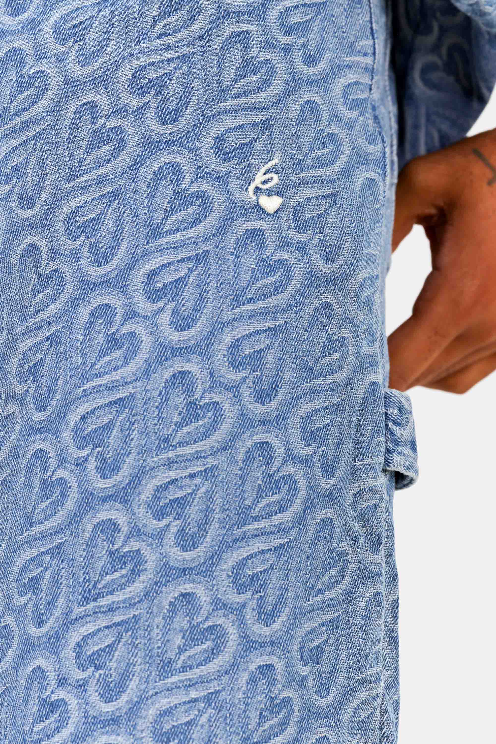 HEART printed denim short - Image 3