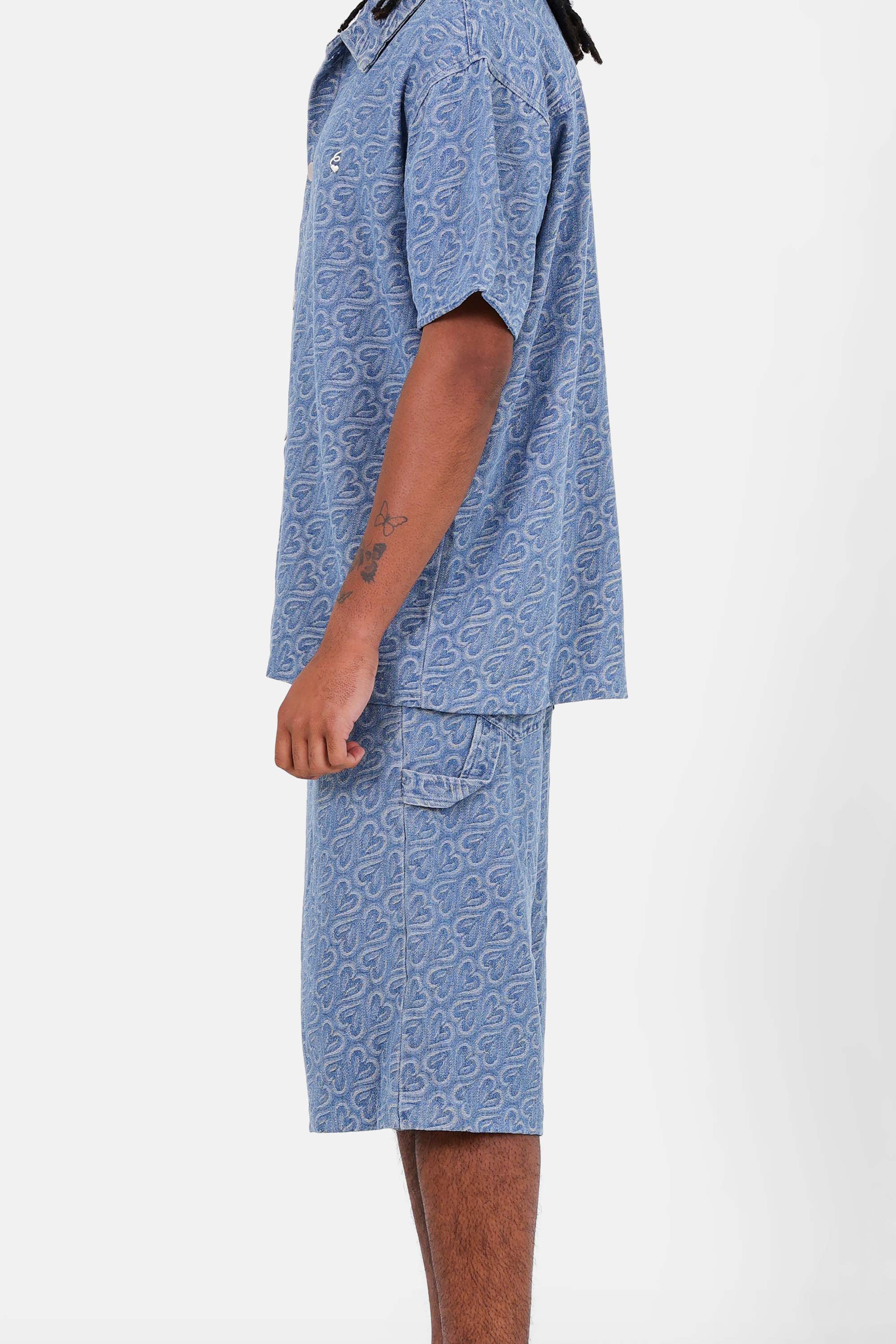 HEART printed denim short - Image 4