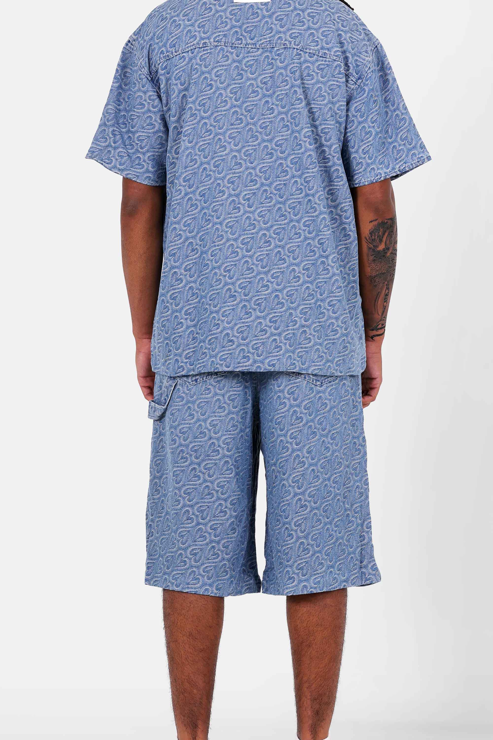 HEART printed denim short - Image 5