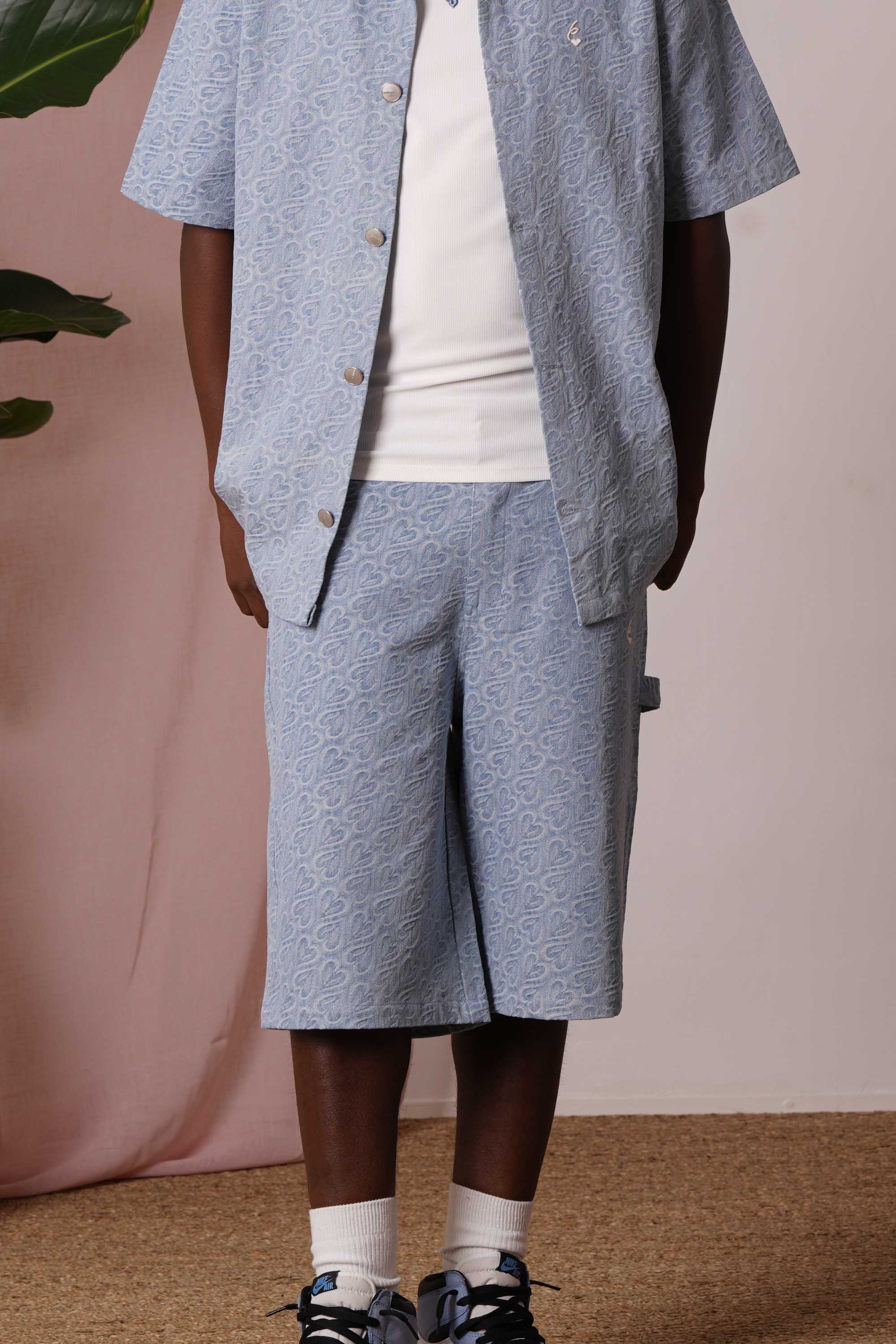 HEART printed denim short - Image 6