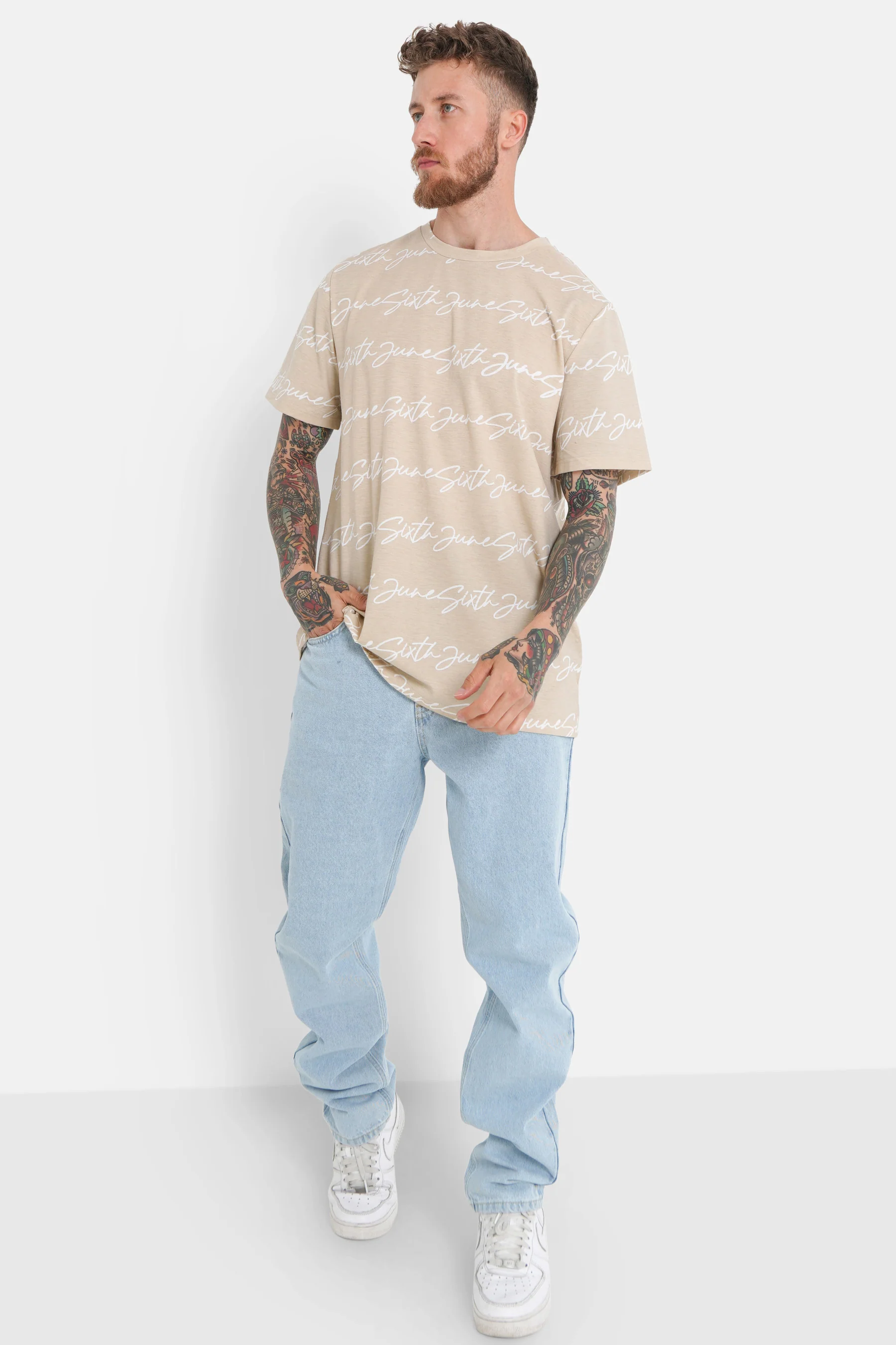T-shirt logo signature Beige - Image 2