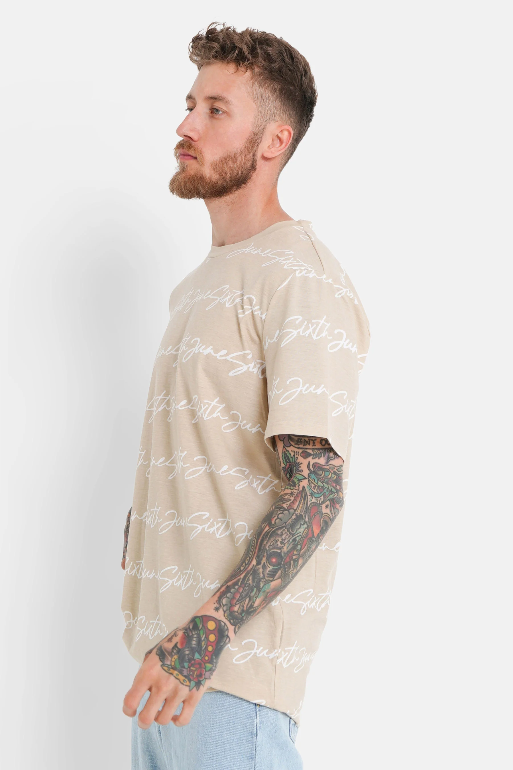 T-shirt logo signature Beige - Image 4