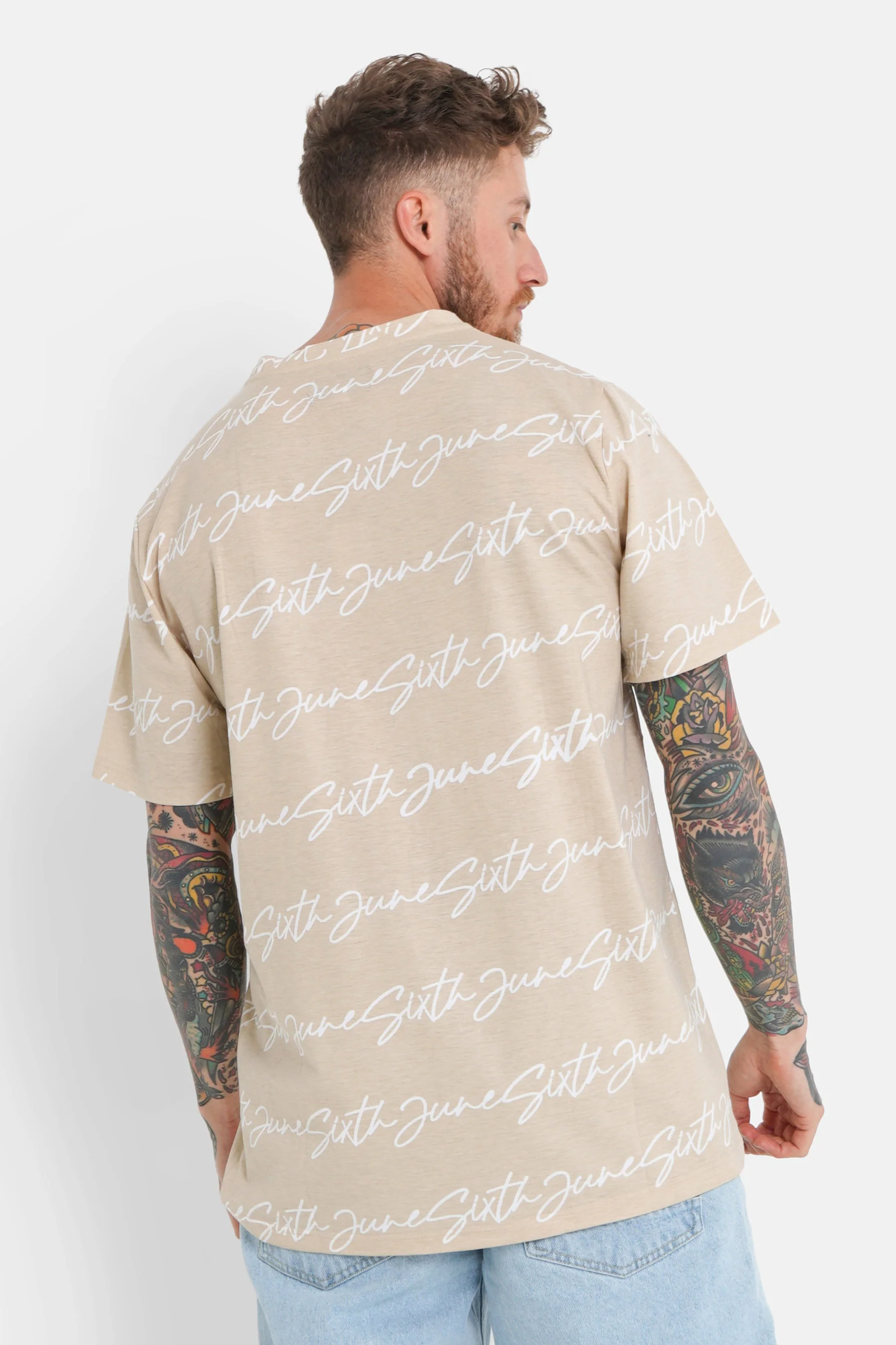 T-shirt logo signature Beige - Image 5