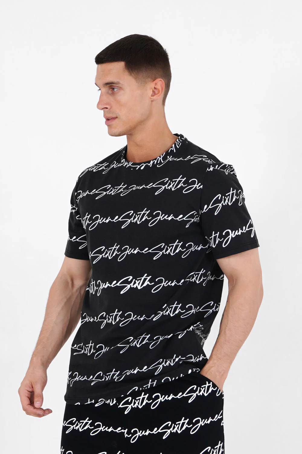T-shirt logo signature Noir - Image 4