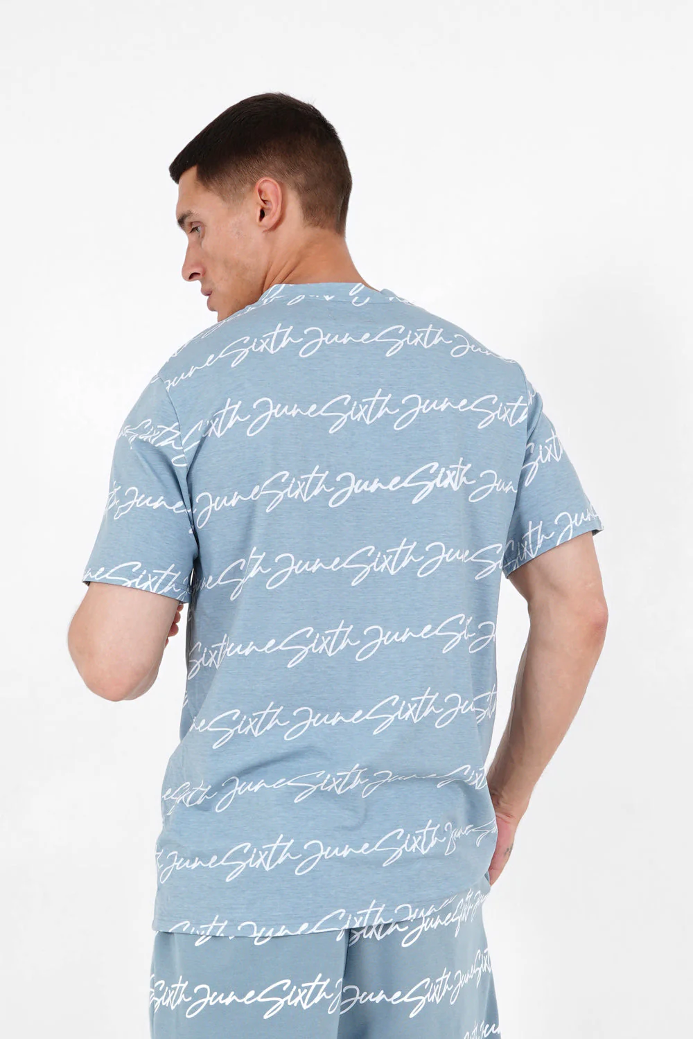 T-shirt logo signature Bleu clair - Image 5