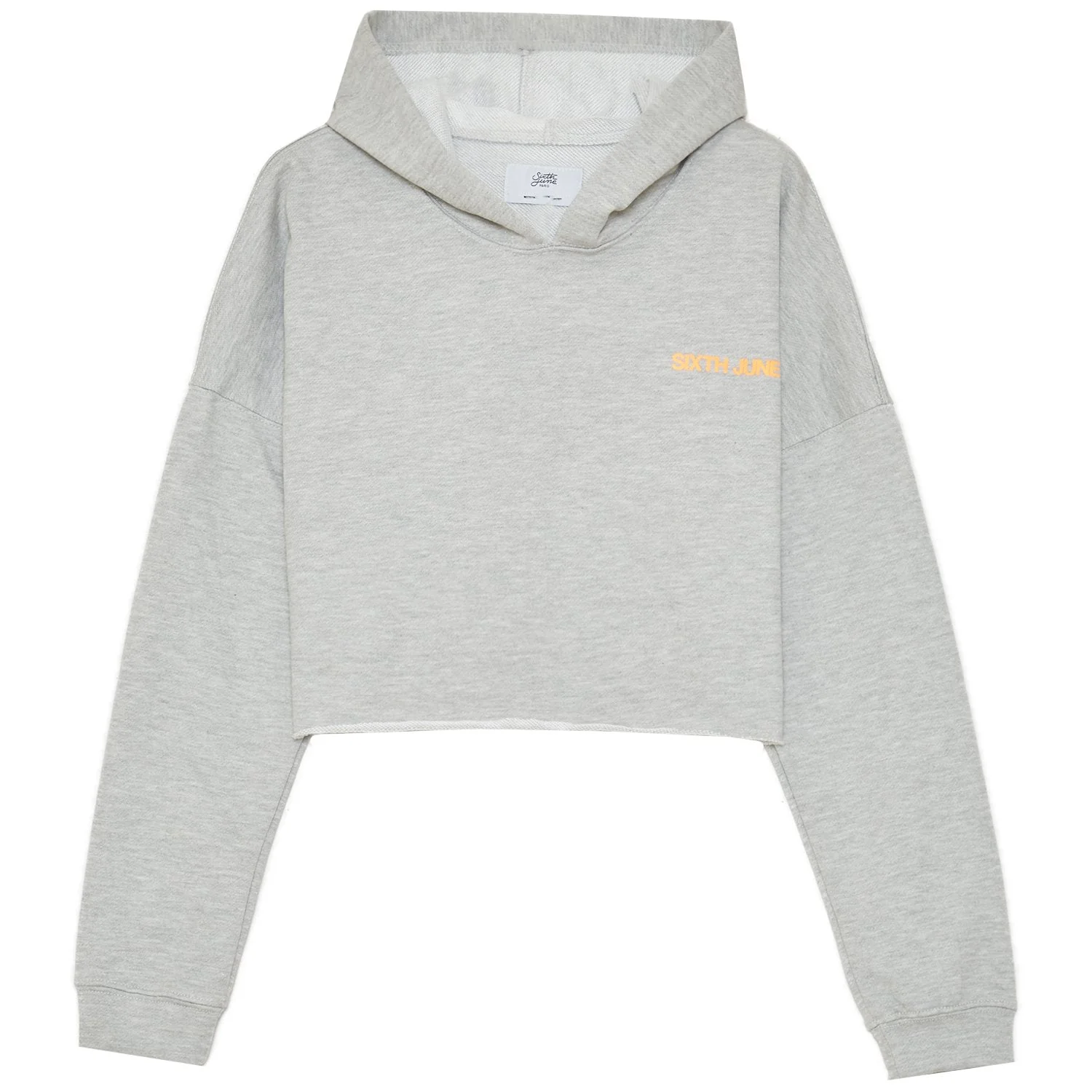 Sweat à capuche court dos réfléchissant Gris - Image 2