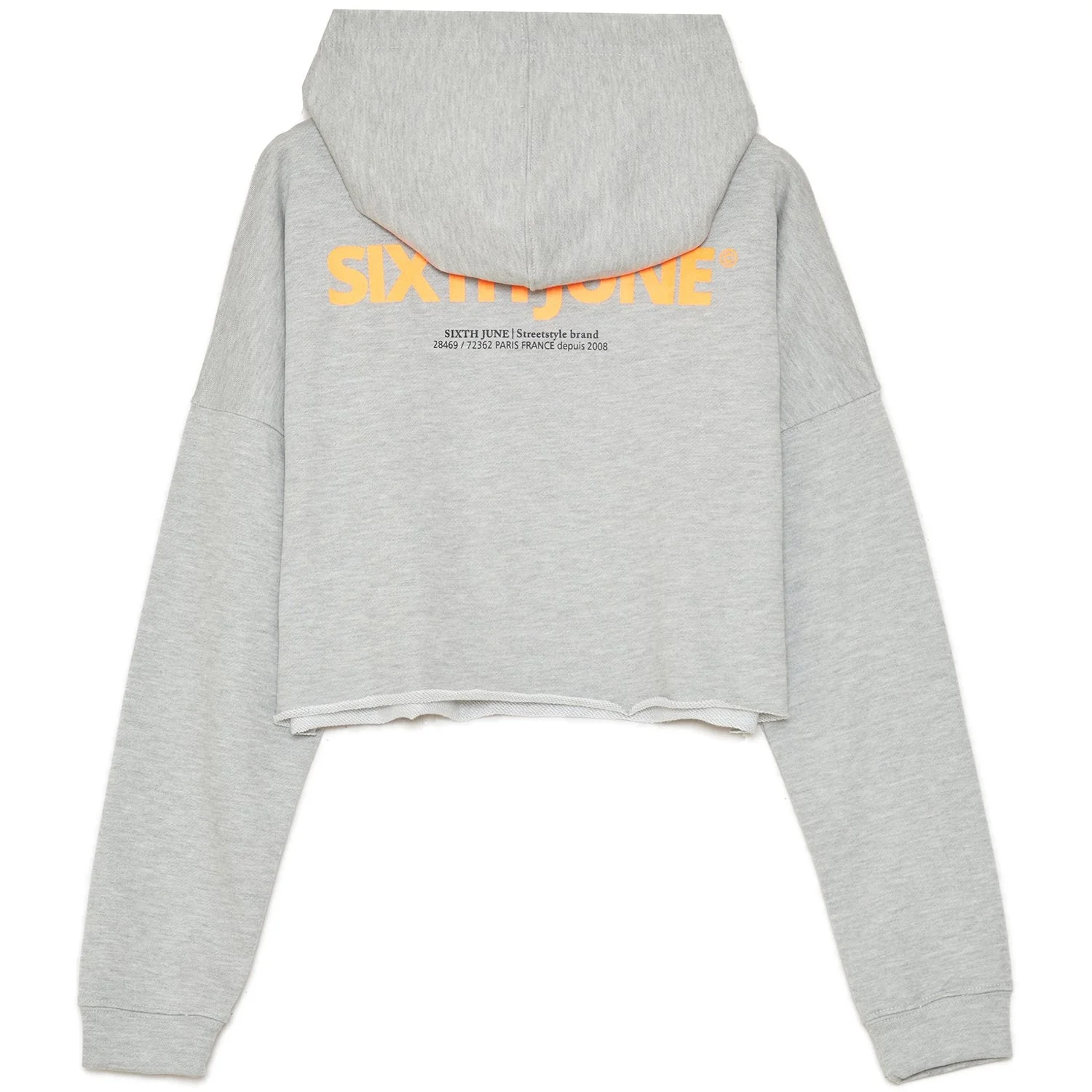 Sweat à capuche court dos réfléchissant Gris - Image 6