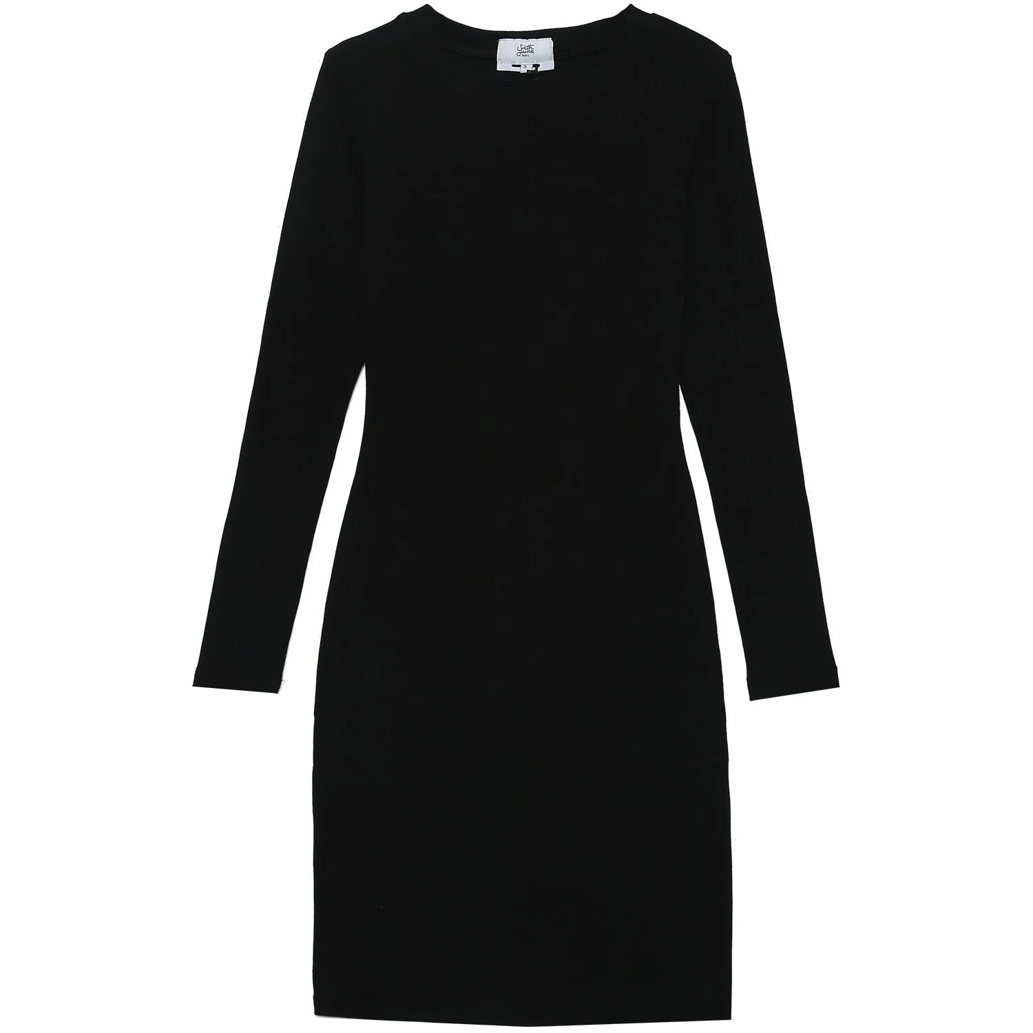Robe côtelée moulante dos nu noir - Image 7