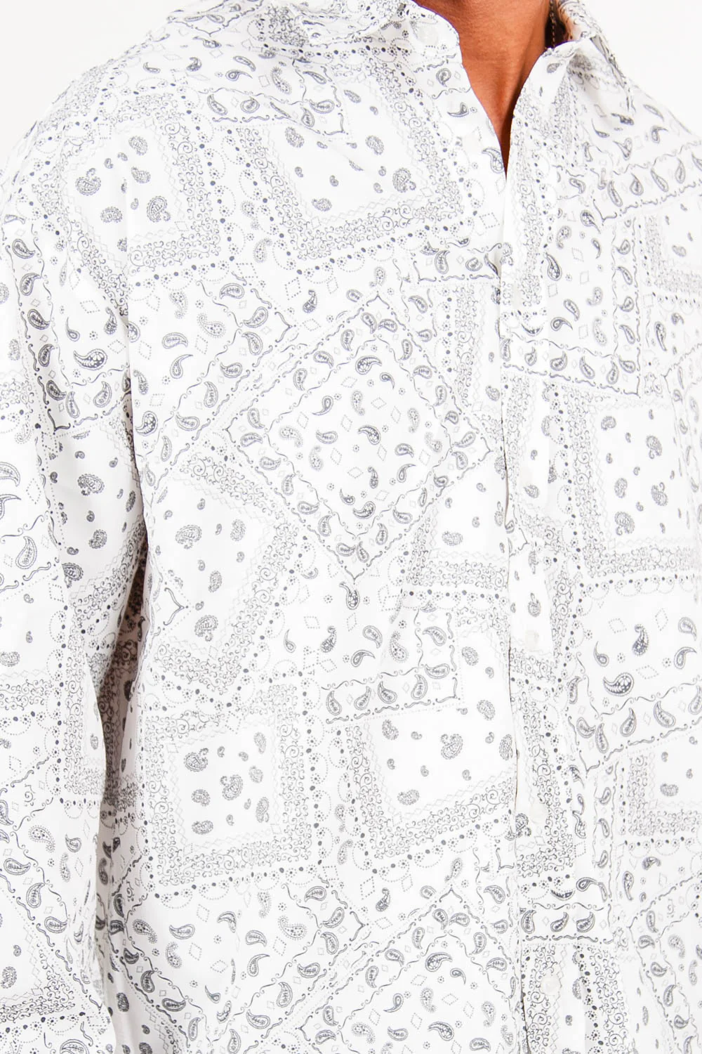 Chemise imprimé bandana blanc - Image 3