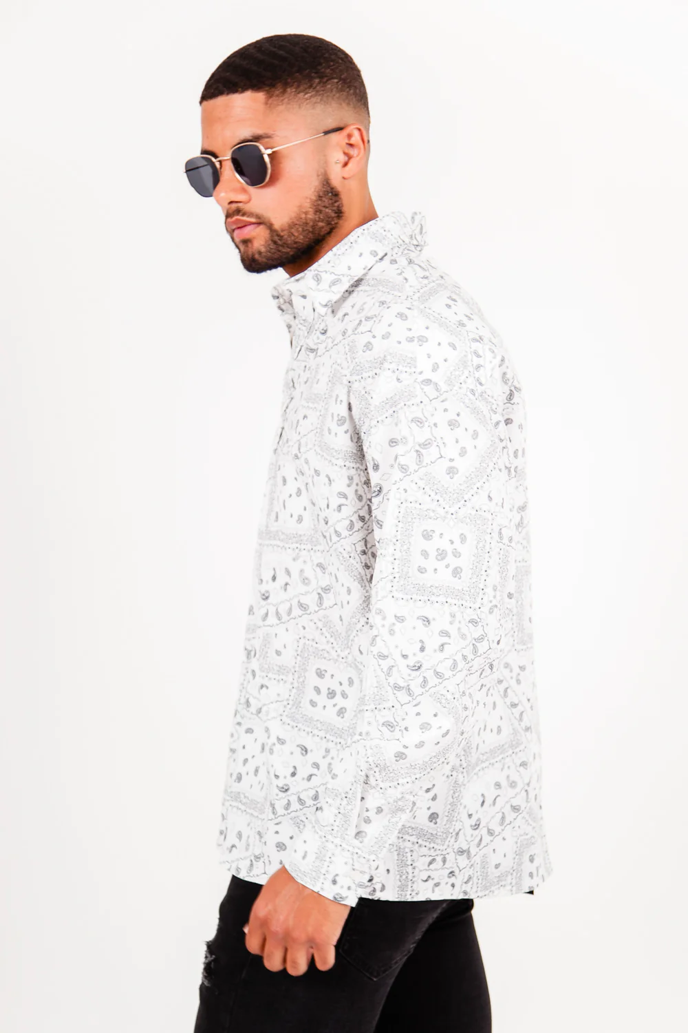 Chemise imprimé bandana blanc - Image 4