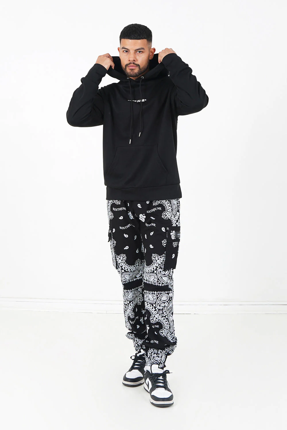 Pantalon bandana poches Noir - Image 2
