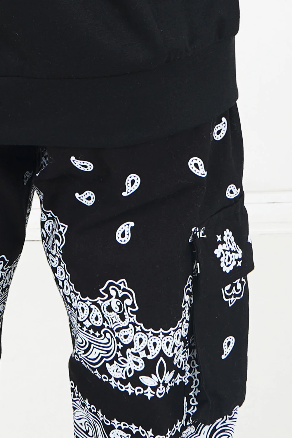 Pantalon bandana poches Noir - Image 3