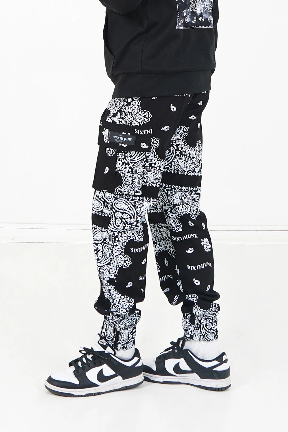 Pantalon bandana poches Noir - Image 4