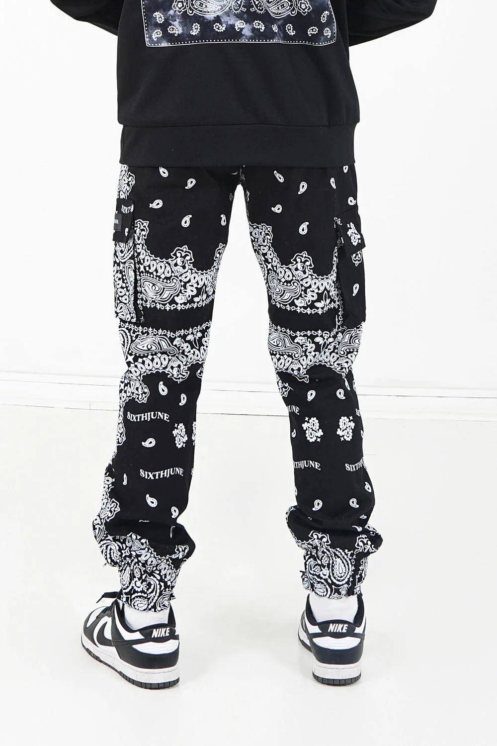 Pantalon bandana poches Noir - Image 5