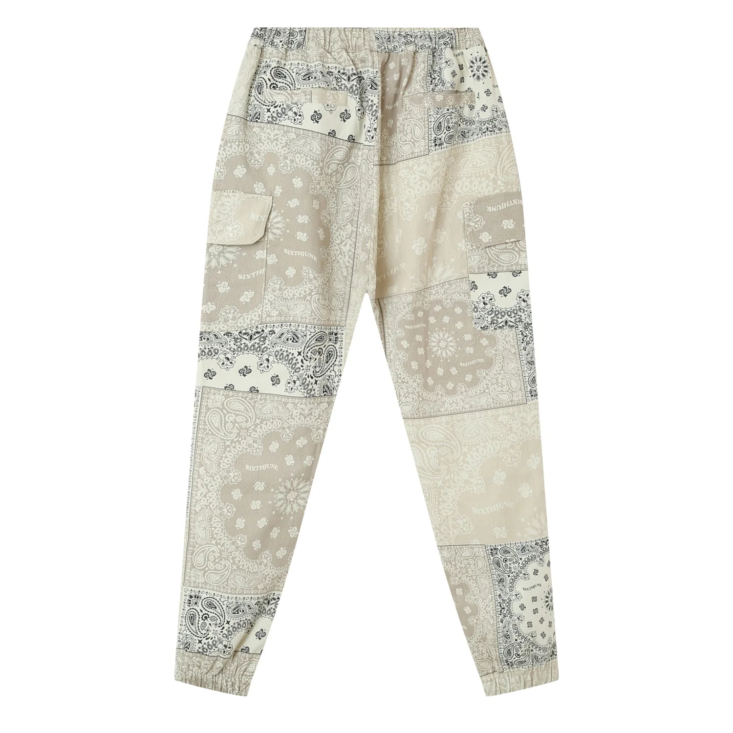 Pantalon cargo bandana patchwork Beige - Image 9