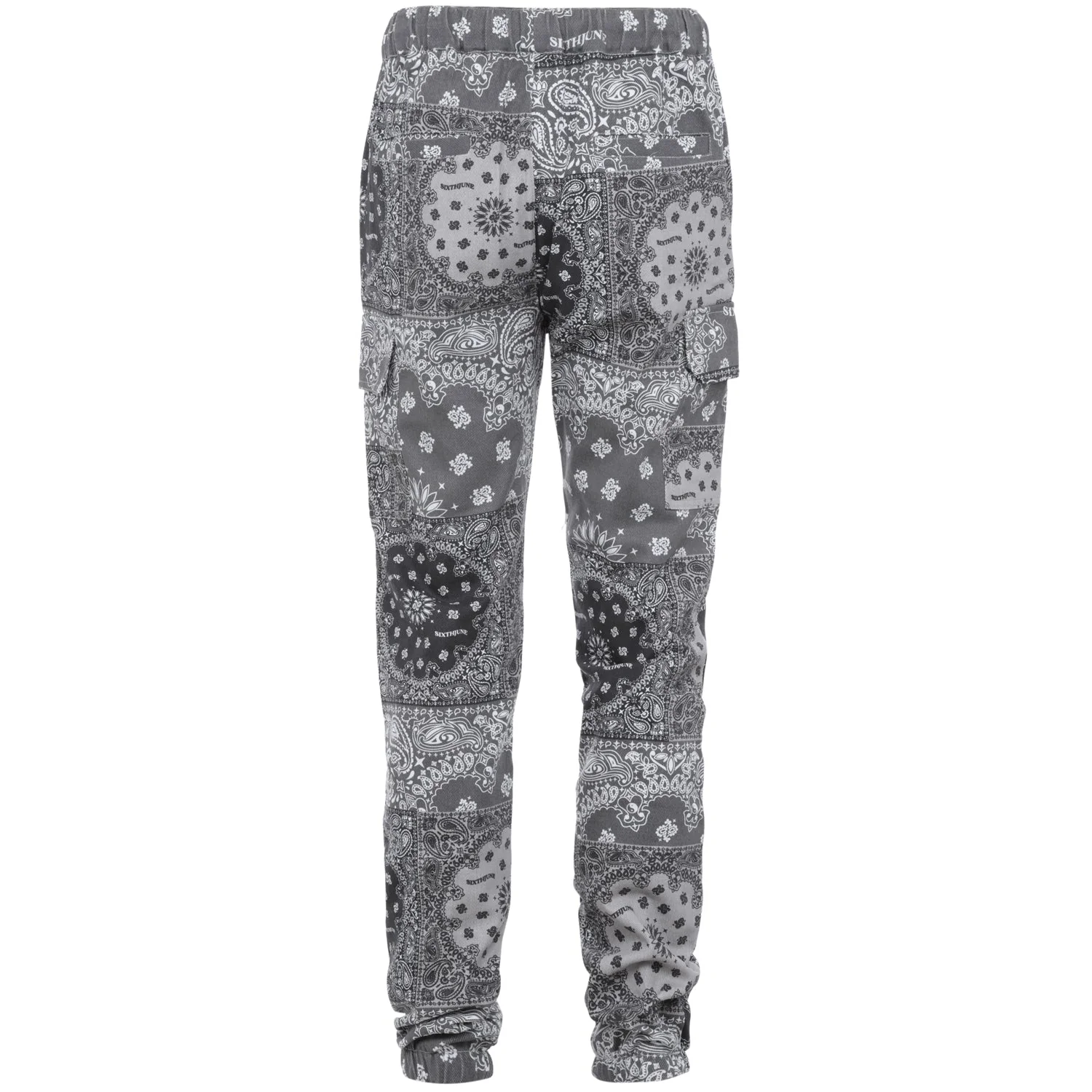 Pantalon cargo bandana patchwork Noir - Image 8