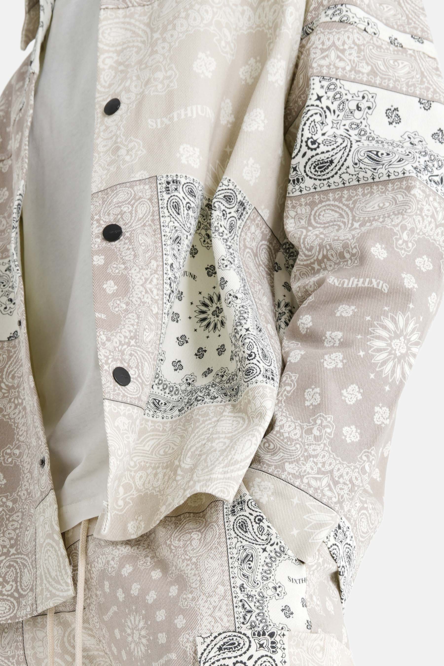 Chemise cargo bandana patchwork Beige - Image 3
