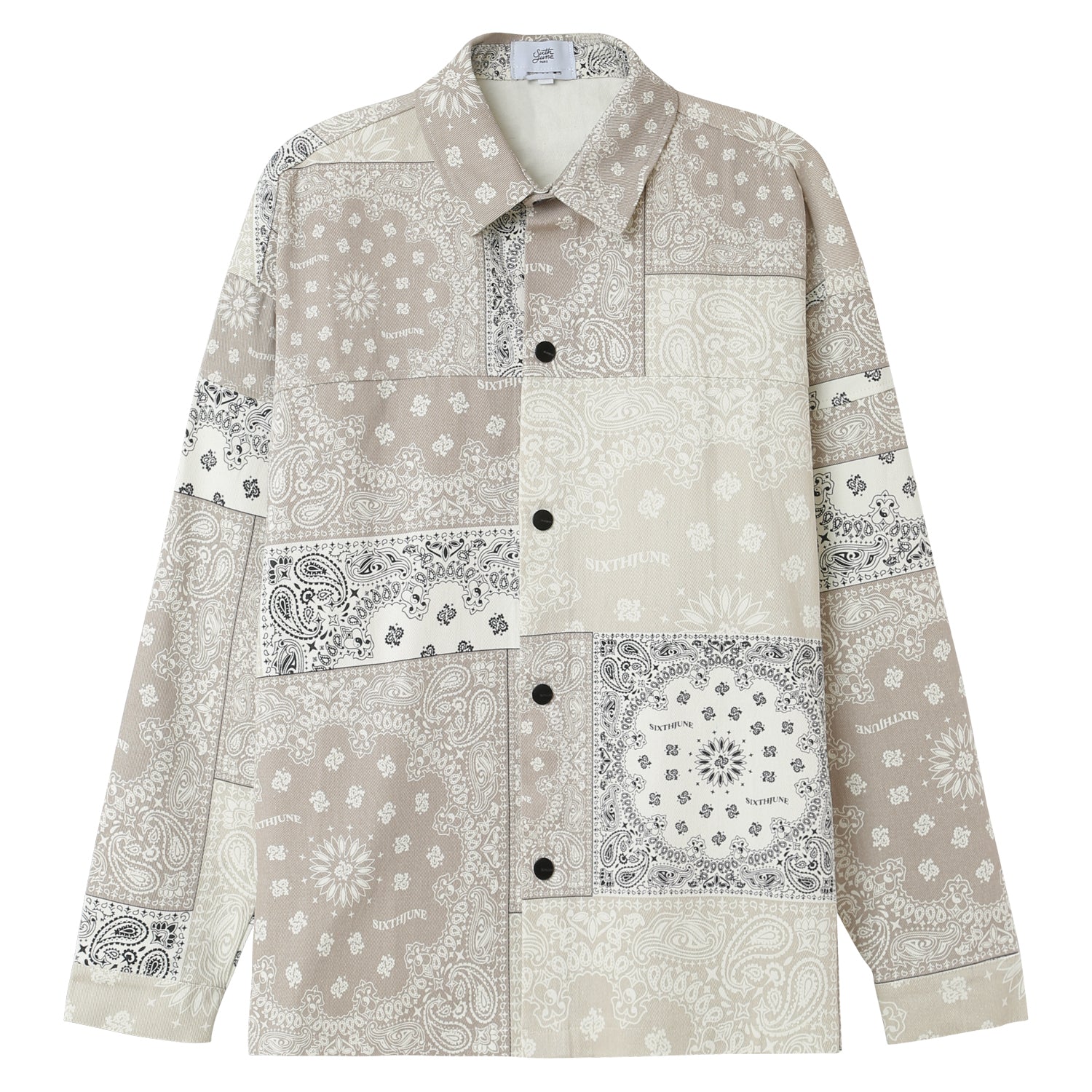 Chemise cargo bandana patchwork Beige - Image 7