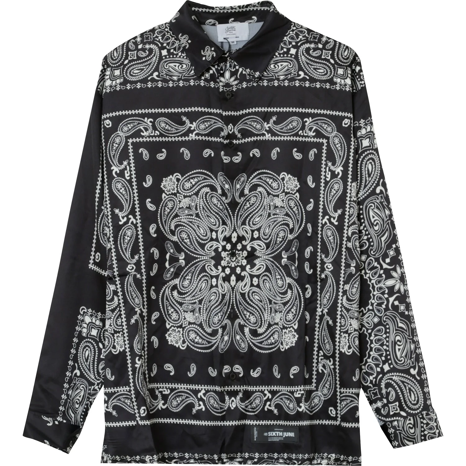 Chemise bandana fluide Noir - Image 6
