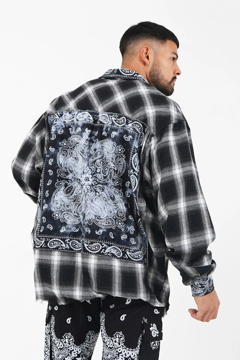 Chemise tartan bandana Noir - Image 5