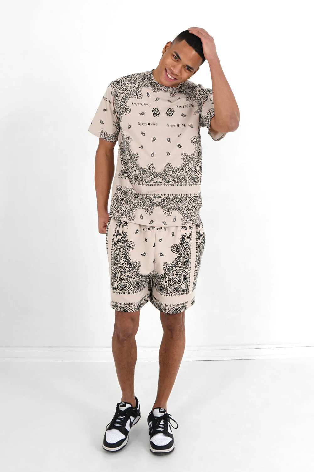 Short imprimé bandana Beige - Image 2