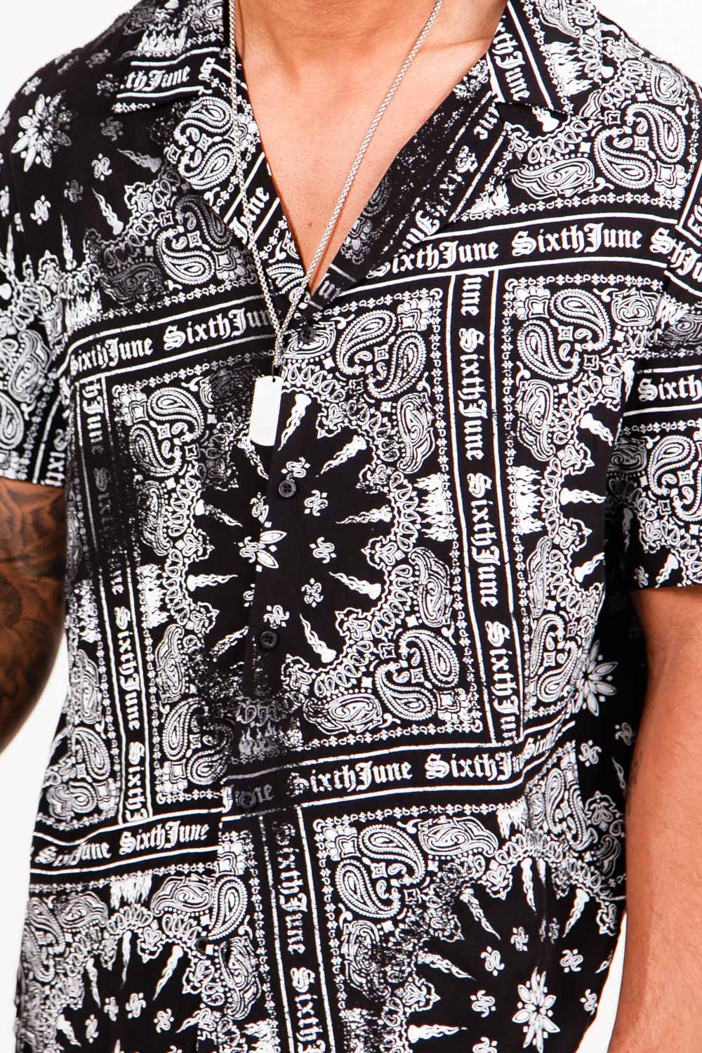 Chemisette bandana all over noir - Image 3