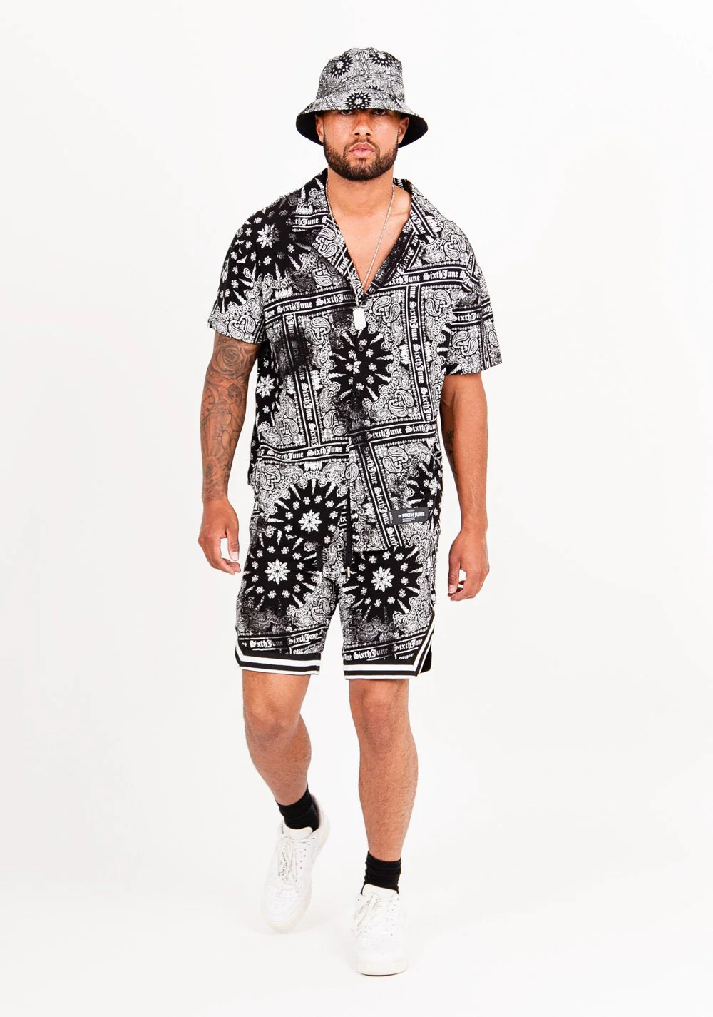 Short imprimé bandana all-over Noir - Image 2