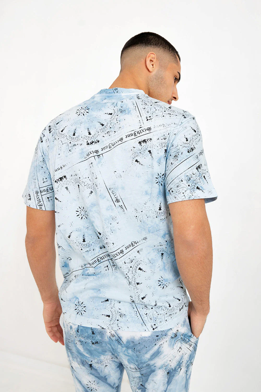 T-shirt tie dye bandana Bleu - Image 4