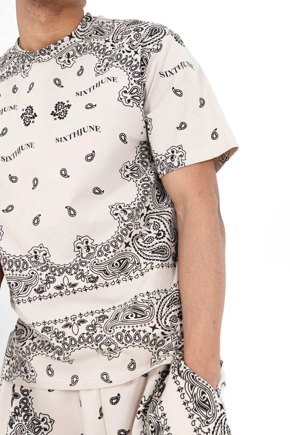 T-shirt imprimé bandana Beige - Image 3