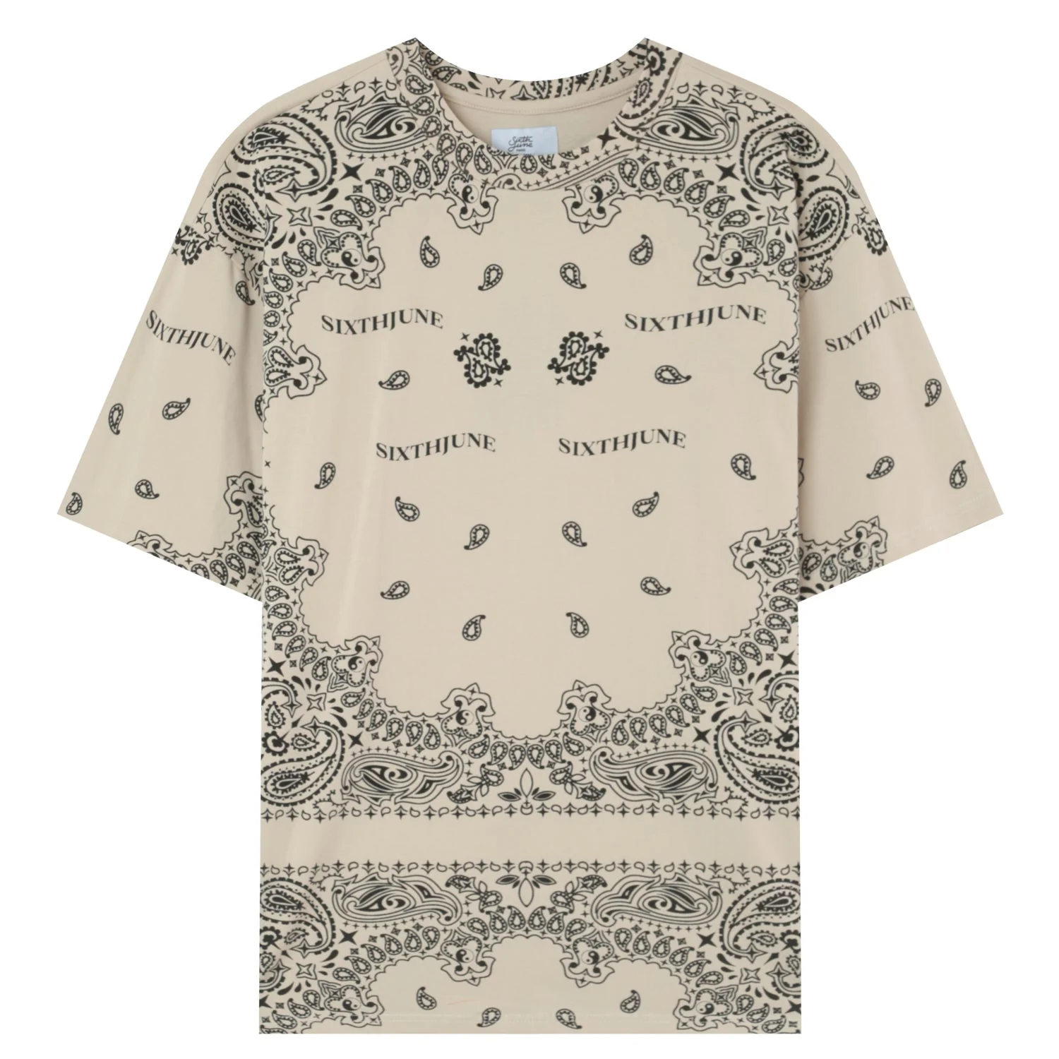 T-shirt imprimé bandana Beige - Image 6