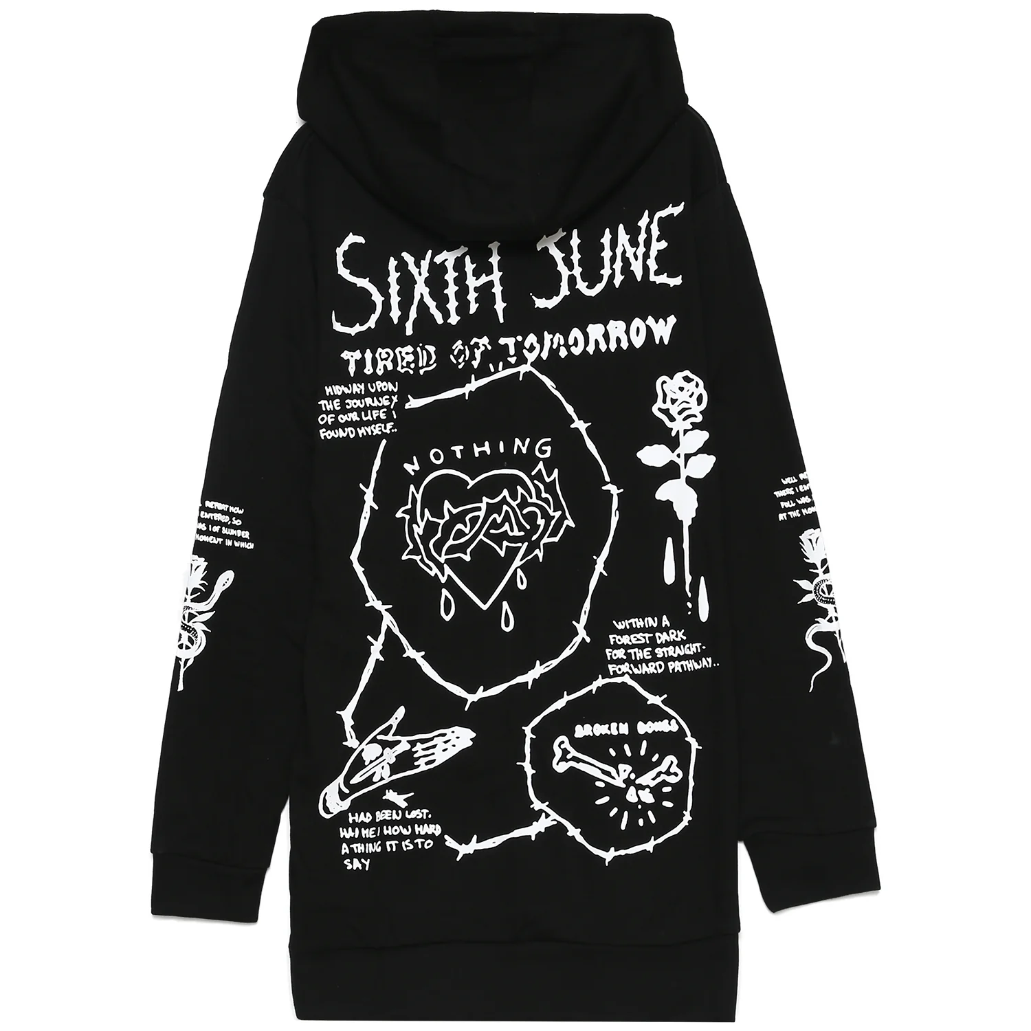 Robe sweat gothique roses coeur noir - Image 7