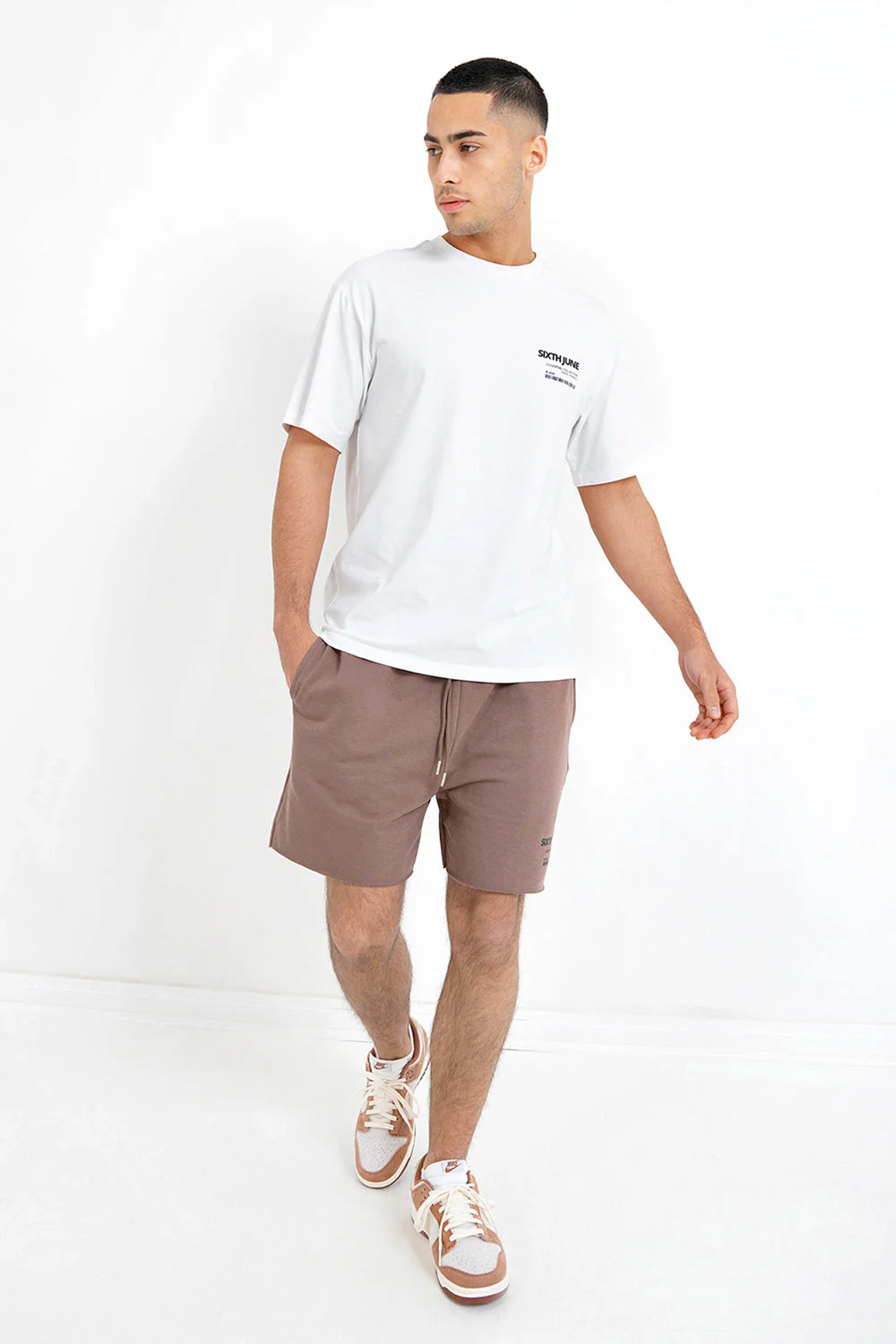 Short barcode bords francs Marron foncé - Image 2