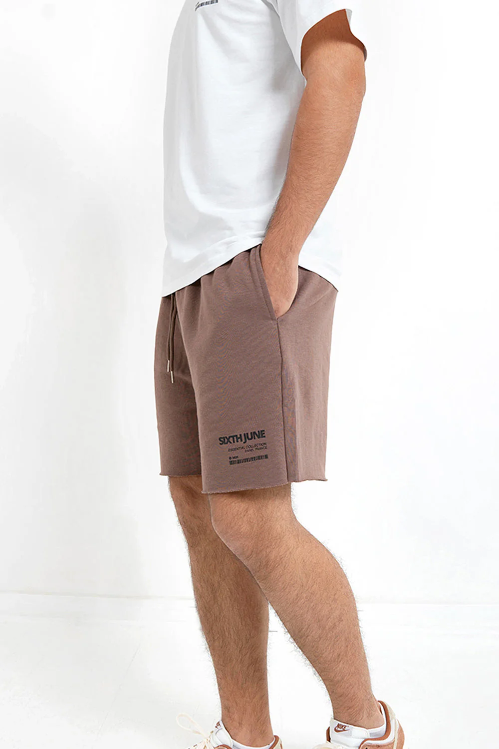 Short barcode bords francs Marron foncé - Image 3