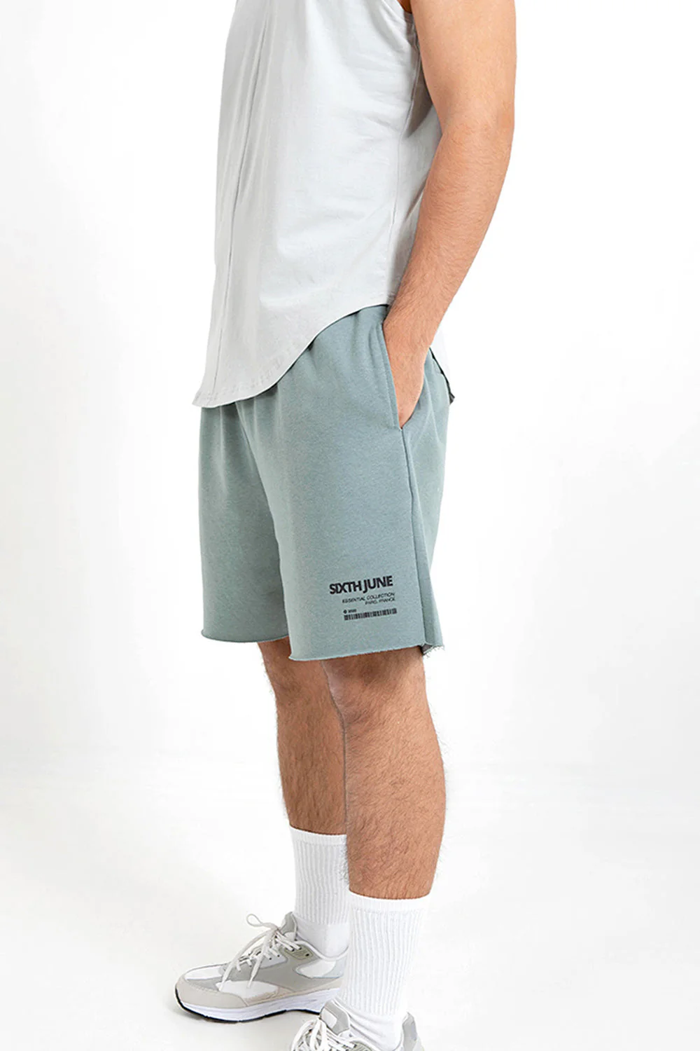 Short barcode bords francs Vert foncé - Image 4