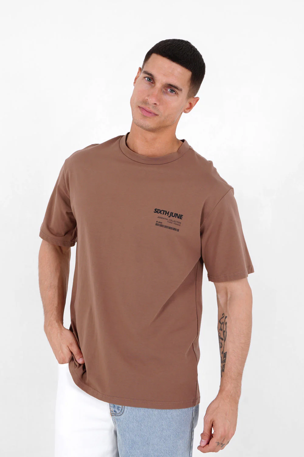 T-shirt barcode Marron