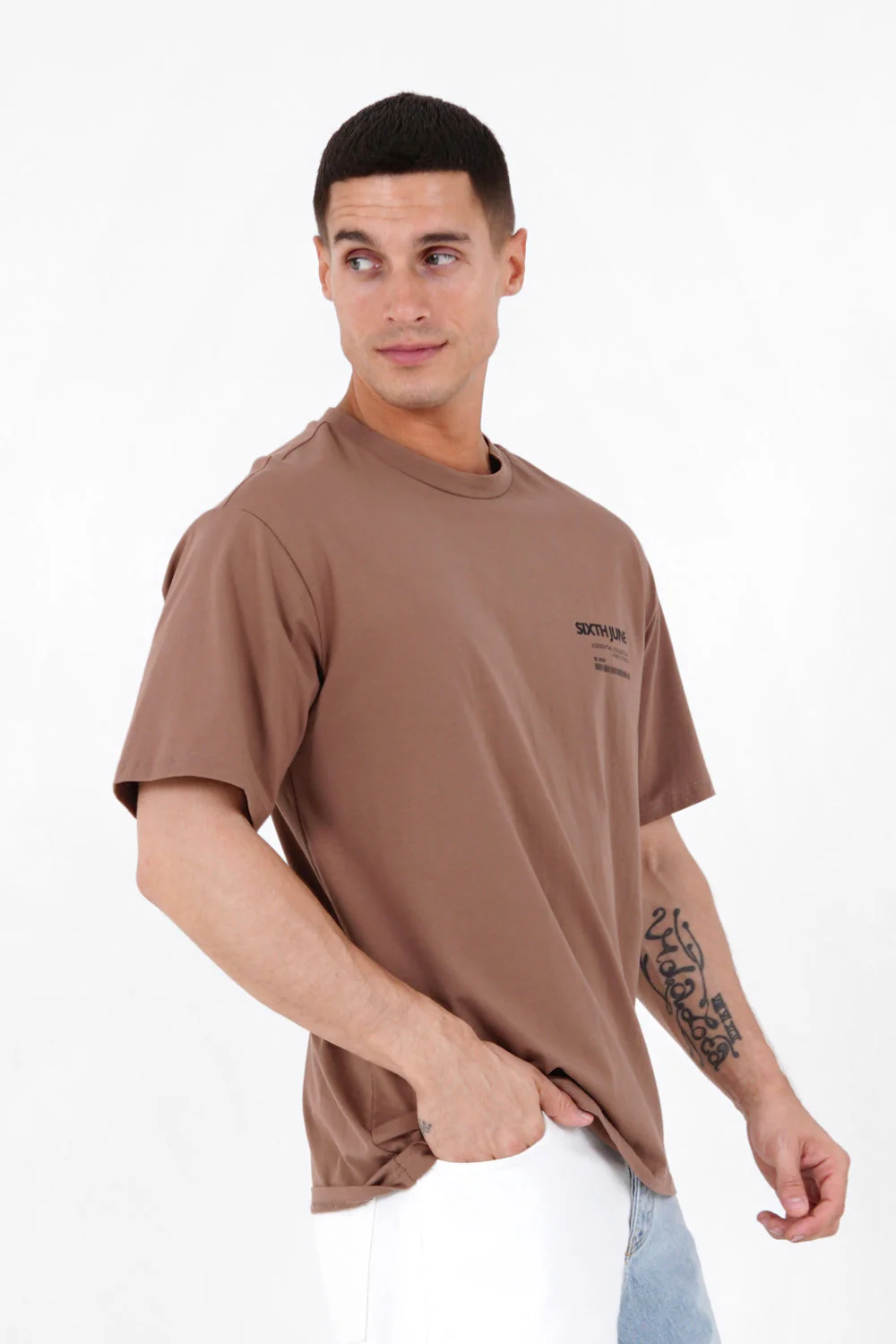 T-shirt barcode Marron - Image 4