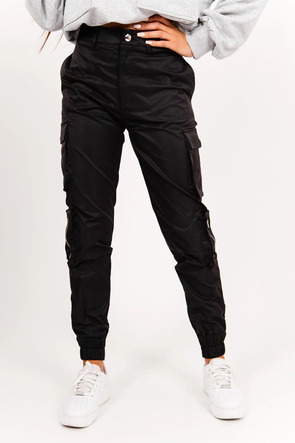 Pantalon cargo zip noir