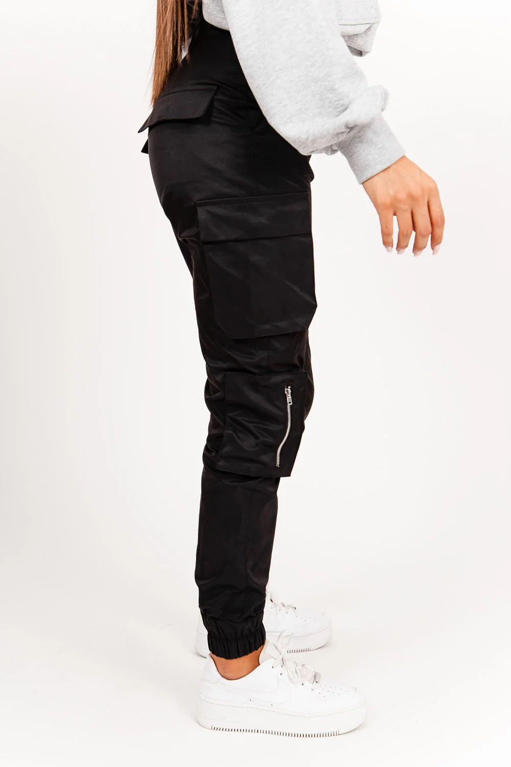 Pantalon cargo zip noir - Image 4