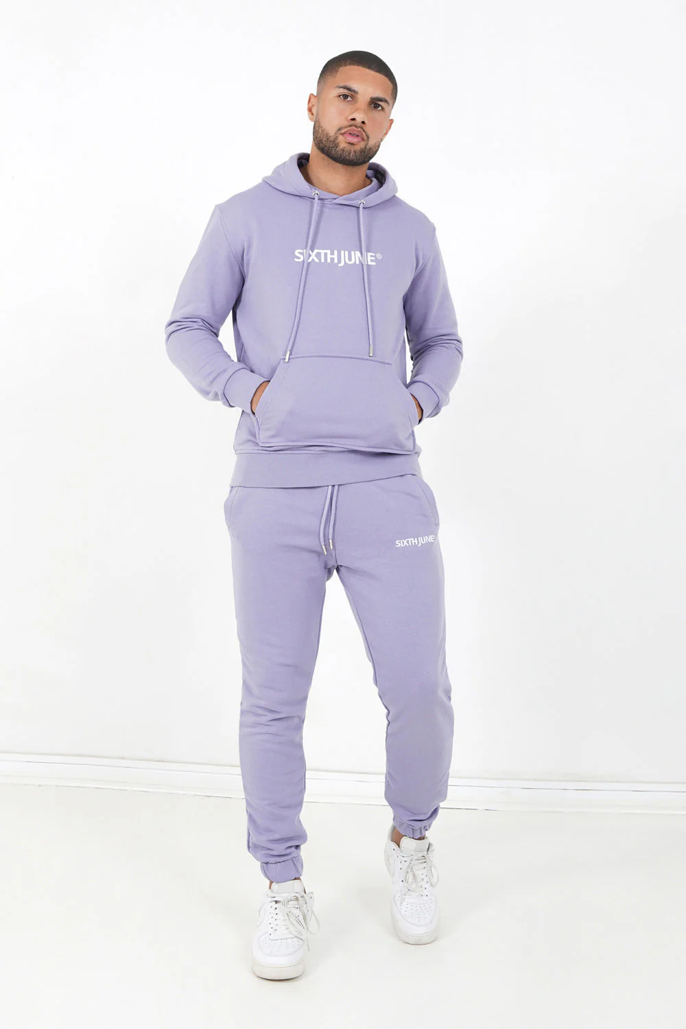 Sweatshirt capuche logo brodé Violet - Image 2