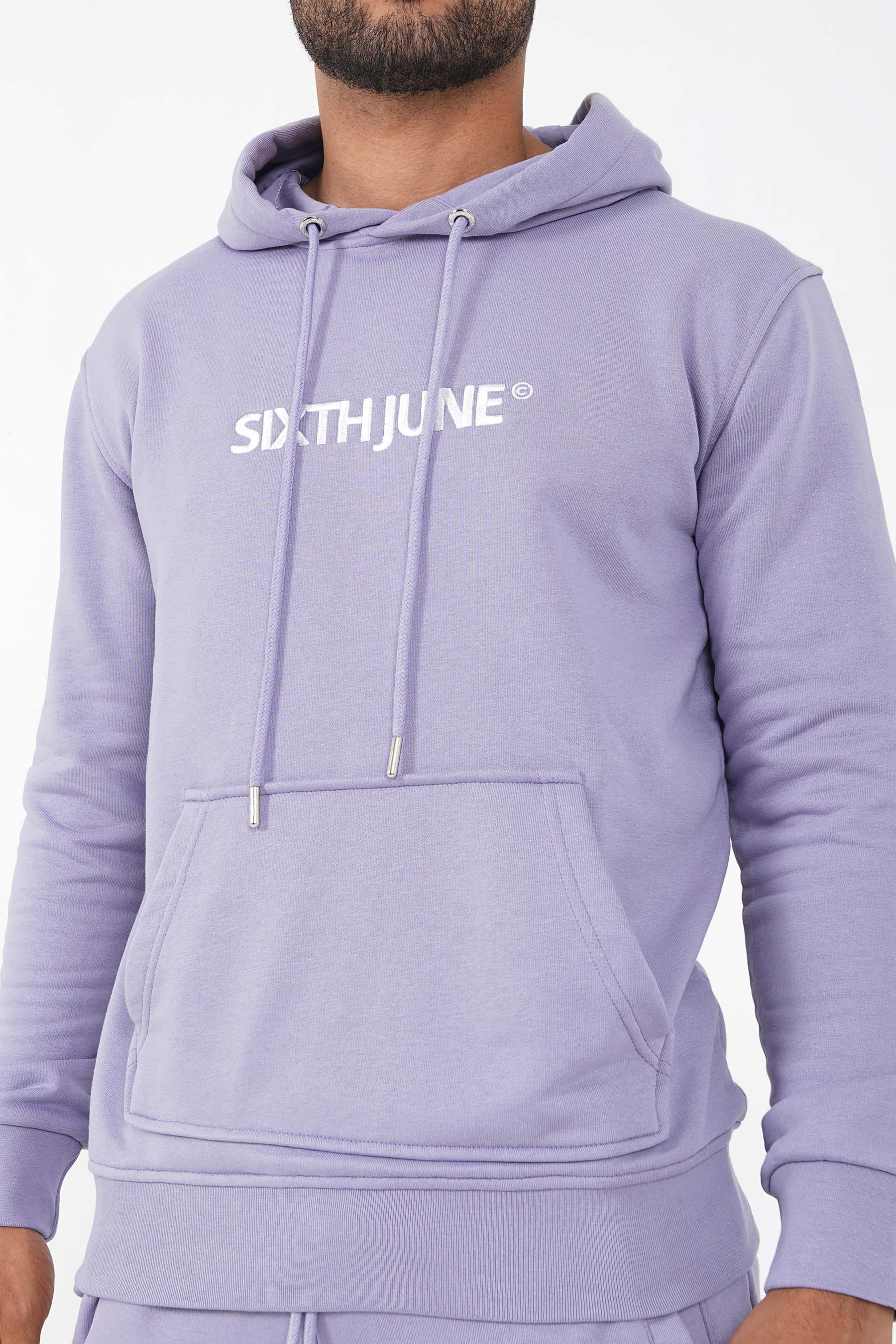 Sweatshirt capuche logo brodé Violet - Image 3