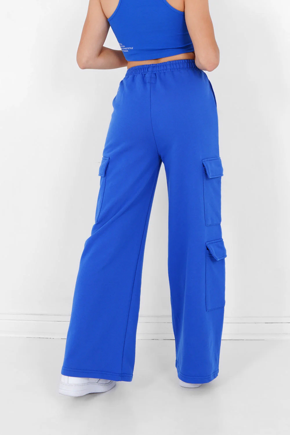 Pantalon molletonné loose cargo Bleu - Image 5