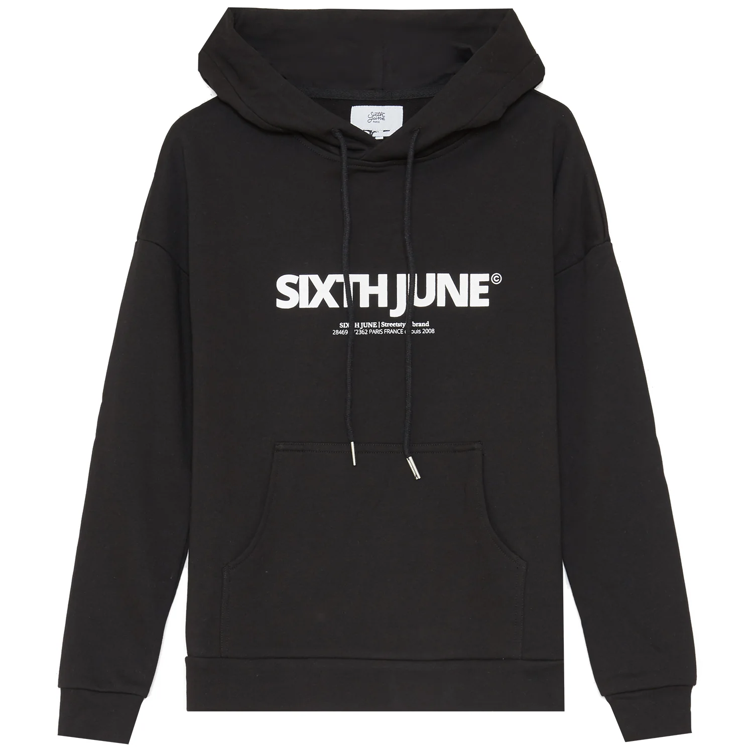 Sweat capuche logo imprimé noir