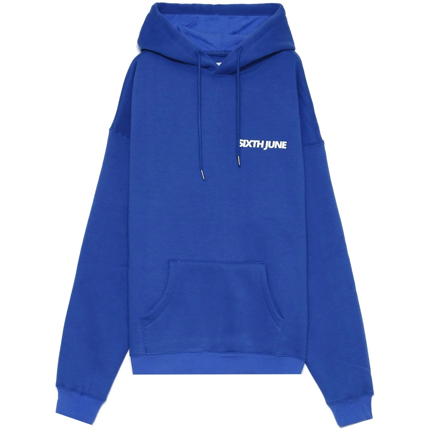 Sweat capuche oversize logo décalé Bleu - Image 7