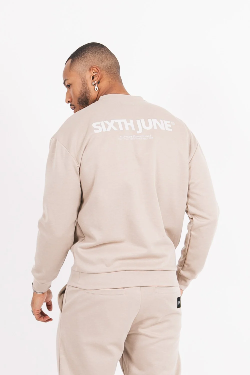 Sweat basique logo Beige