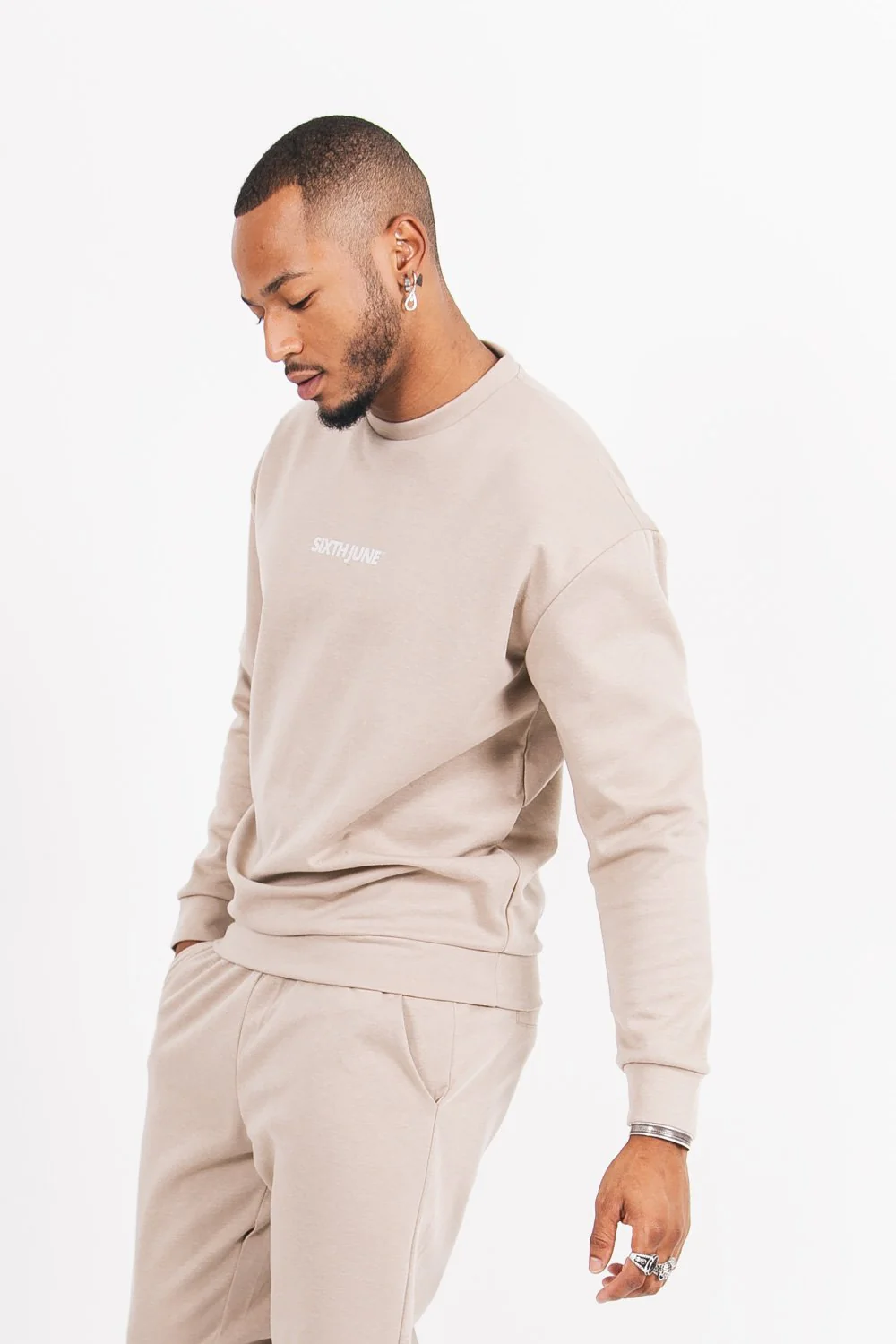 Sweat basique logo Beige - Image 4