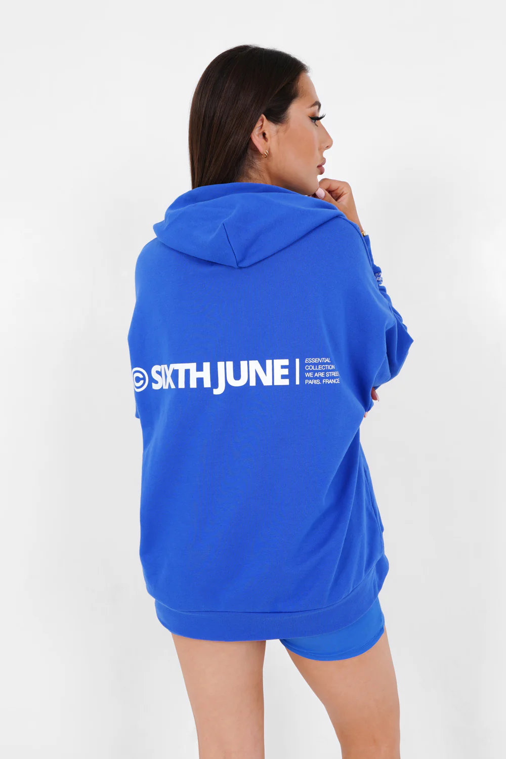 Sweat capuche oversize Bleu - Image 5