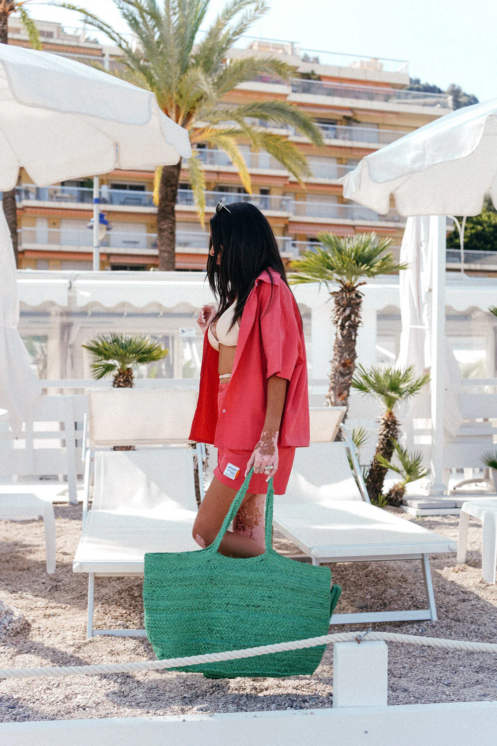 Chemise brodée unie Rose - Image 6
